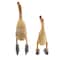 Set of 2 Brown Bamboo Coastal Duck Sculpture, 17", 12"